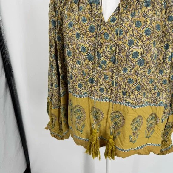 Natural Life Paisley Floral Tie Blouse - Picture 3 of 9